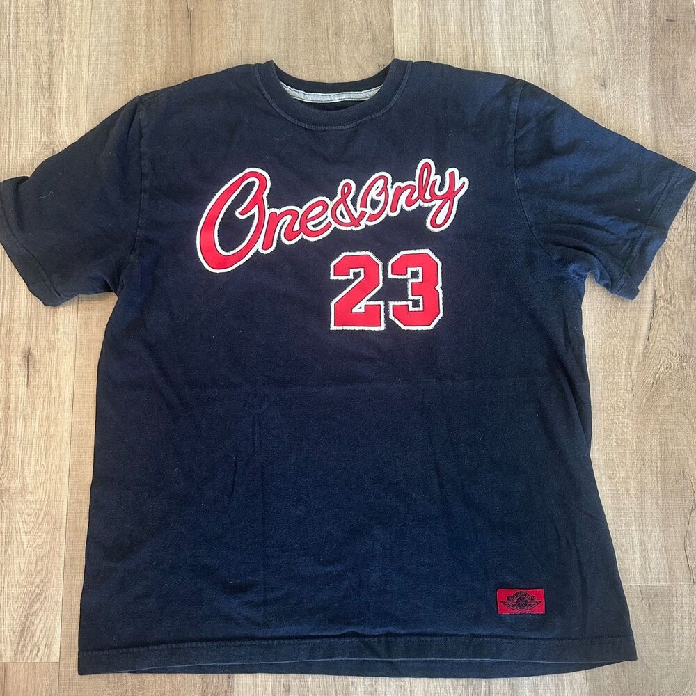Air Jordan Mens One&Only Black T-Shirt Large L Faded Distressed
